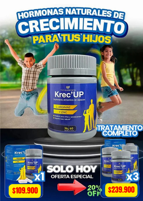 KREC´UP - Suplemento con hromonas de crecimiento  X120 caps